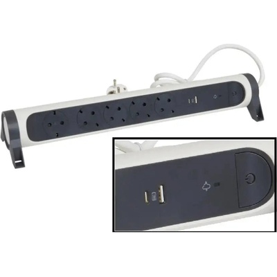 Legrand РАЗКЛОНИТЕЛ 5х ШУКО+usb a+c КАБЕЛ 1, 5м С ЗАЩИТА legrand - БЯЛ/СИВ (3414971944428)