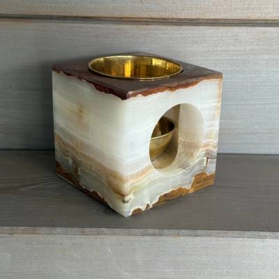 Aromalampa z aragonitu - Lesní cesta Rozměr 10*10 cm, konkrétní kus z fotek, jedinečný originál
