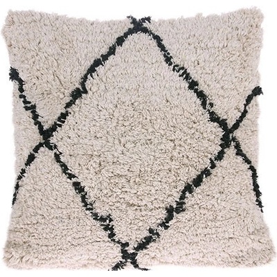 HKLIVING béžovo-krémový vankúš s strapcami Diamond 50x50