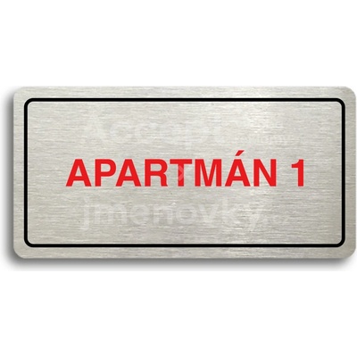 ACCEPT Piktogram APARTMÁN 1 - stříbrná tabulka - barevný tisk
