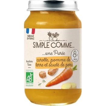 Simple Comme Био зеленчуково пюре Simple Comme - Със свинско, моркови и картофи, 8 м+, 200 g (3288131900704)