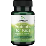 Swanson Chewable Probiotic for Kids - Natural Cherry Flavor [60 Дъвчащи таблетки] Череша