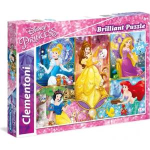 Clementoni Пъзел Clementoni, Disney Princess Блестящи цветове 104 части