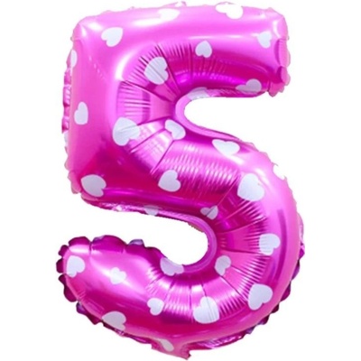 Amscan Balónek fóliový číslo 5 růžový 66 cm