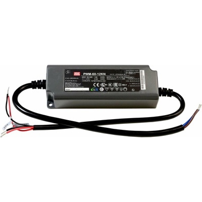Meanwell napájení CV, PWM-60-12KN konstantní napětí 0-5000 mA IP67 stmívatelné 12V DC 60,00 W 872109