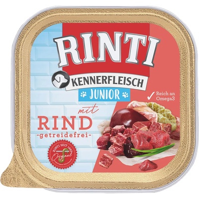 RINTI 18x300г Junior RINTI Kennerfleisch, консервирана храна за кучета - говеждо
