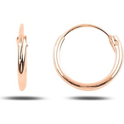 Lunica Stříbrné kroužkové náušnice 1 cm ROSE GOLD 0498