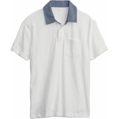 GAP Chambray Polo biela tmavo modrá