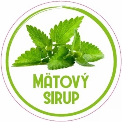 Samolepka na fľašu MÄTOVÝ SIRUP (12ks)