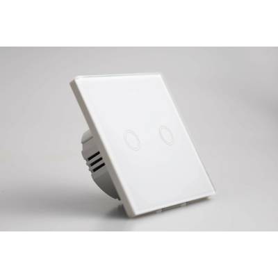 LVT Sklenený dotykový vypínač č.5 biely IP54 PL7116