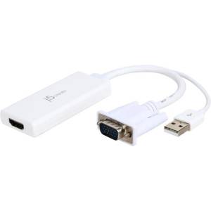 j5create Аудио видео адаптер j5create JDA214, VGA/USB мъжко - HDMI женско, Бял (J5-JDA214) - hits