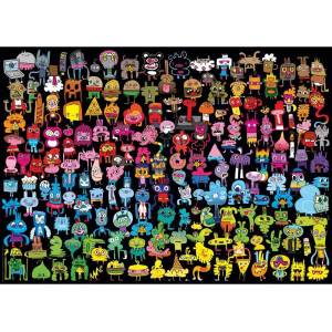Heye - Puzzle Pens are my Friends: Doodle Rainbow - 1 000 piese