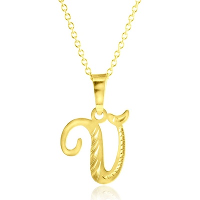 Gemmax Zlatý řetízek s písmenem V GUSYN-56931-36261