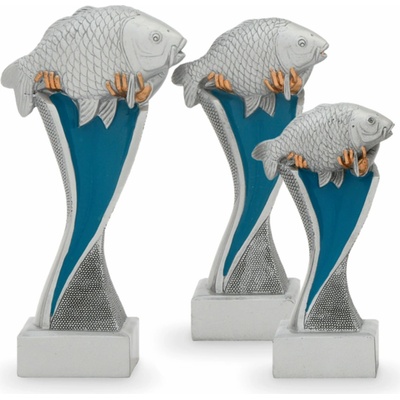 Trofej se symbolem ryby výška 14,5 cm vícebarevná