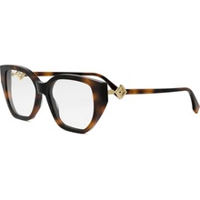 Fendi Diamonds Havana Rectangular Eyeglasses