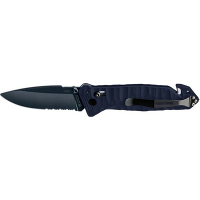 CAC S200 French Army Knife Blue Blade Textured PA6 Blue Handle - Fork Rounded Tip