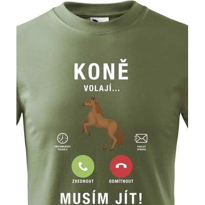dětské tričko Koně volají... Military 69