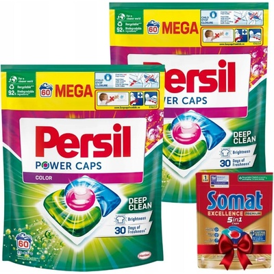 Persil Power Caps Kapsle na praní barev 2 x 60 PD + Dárek