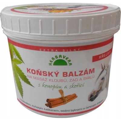Herbavera hrejivý konský balzam s konopím a škoricou 500 ml