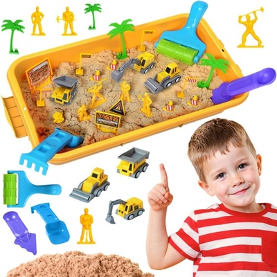 Woopie kinetický písek stavební plac v kufříku, vozidla 1 kg – Sleviste.cz