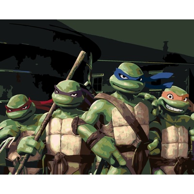 ZUTY Maľovanie podľa čísel NINJA KORYTNAČKY TEENAGE MUTANT NINJA TURTLES Rámovanie bez rámu a bez vypnutia plátna Rozmer 80 x 100 cm