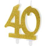 PartyDeco Свещ за торта - златна 40