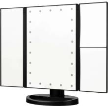 Humanas kozmetické zrkadlo HS-ML04 s LED osvetlením čierne