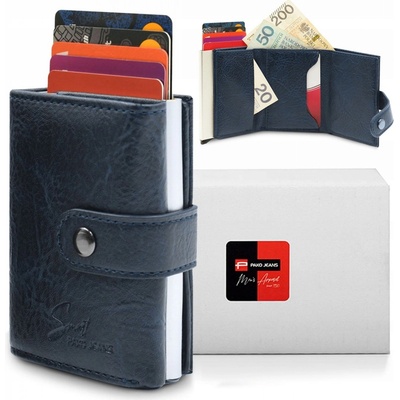 Pako Jeans Automatická na karty s RFID ochranou výsuvná modrá