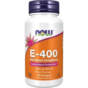 NOW NOW Vitamin E-400 - Natural (Mixed Tocopherols), 100 softgels