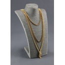 Elementrix Dekolt na šperky provázkový 36cm šedý