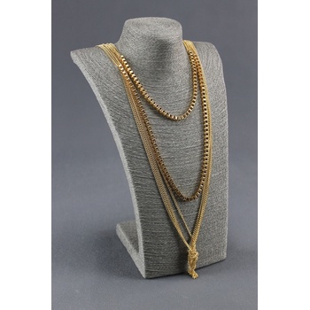 Elementrix Dekolt na šperky provázkový 36cm šedý