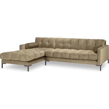 Cosmopolitan Design Бежов ъглов диван от кадифе , ляв ъгъл Bali - Cosmopolitan Design (COS_LC_51_F1_BALI2)