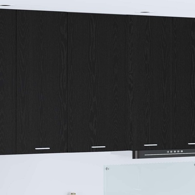 vidaXL Висящ шкаф Черен дъб и бяло 50 x 31 x 100 см Инженерно дърво (884347)