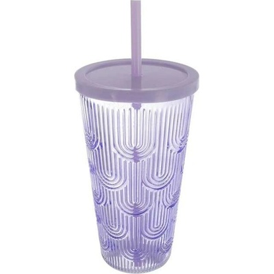 Orion Pohár so slamkou Summer fialová 480 ml
