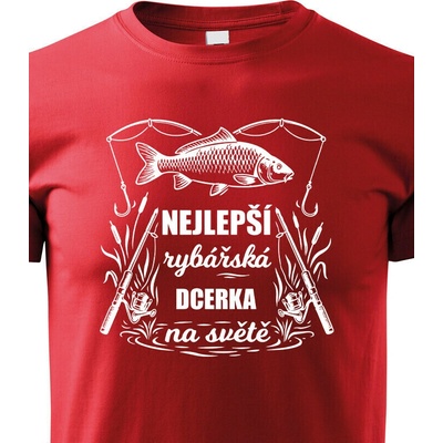 dětské tričko Nejlepší rybářská dcerka na světě červená