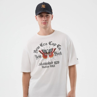 New Era Branded Oversized Graphic Tee White