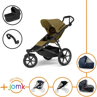 Thule Set 7v1 Urban Glide 3 Nutria green 2024 + madlo + korbička Black + JOMK příslušenství