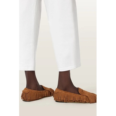 AllSaints мокасини дамски велур Sandy Fringe Loafer (W017FE)