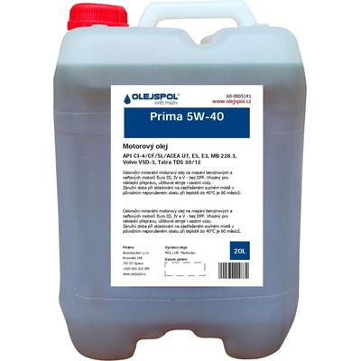 MOL Dynamic Prima 5W-40 20 l od 2 134 Kč - Heureka.cz