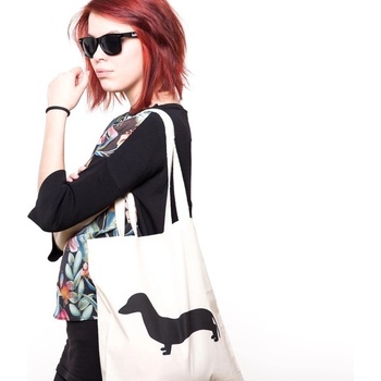 KAŠMIR Látková taška s jezevčíkem T01 béžová