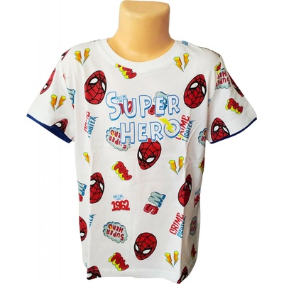 Eplusm Chlapecké tričko SPIDERMAN Super hero krátký rukáv bílé