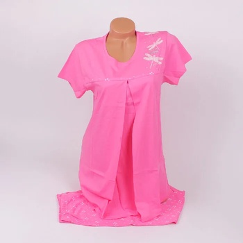 Image 1 of Пижама за бременни и кърмещи в розов цвят и апликация