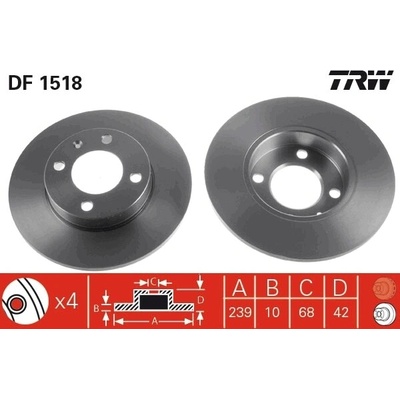 Brzdový kotúč TRW DF1518