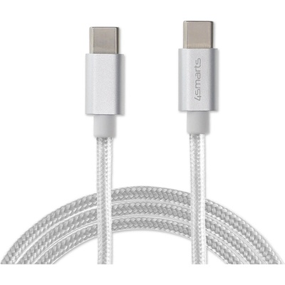 USB-C към USB-C кабел за устройства с USB-C порт (100 см) - 4smarts RapidCord USB-C to USB-C Data Cable 50W (бял) (4S468488)