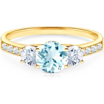 SAVICKI Годежен пръстен Dream: злато, аквамарин