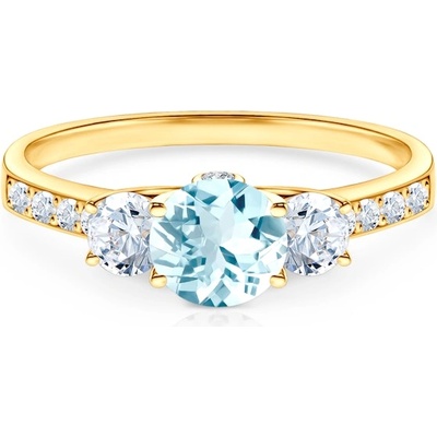 SAVICKI Годежен пръстен Dream: злато, аквамарин