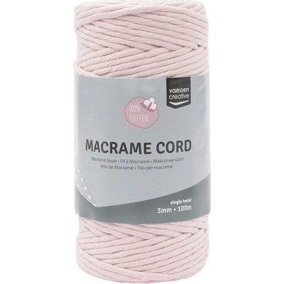 Vaessen Creative Macramé příze 3mmx100m světle růžová