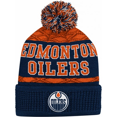 Outerstuff Dětská zimní čepice Edmonton Oilers Puck Pattern Cuffed
