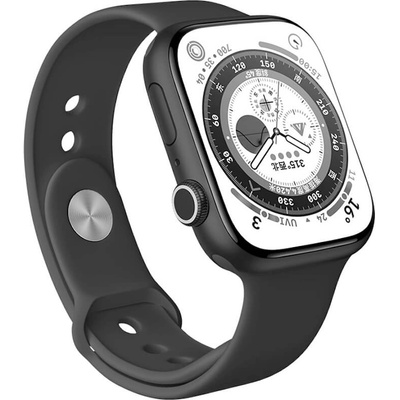 Benks Хибридно защитно покритие с извити ръбове за целия дисплей на Apple Watch 10 46мм (2024) - Benks 3D Hot-Bending Composite Hybrid Glass Protector (черен-прозрачен)