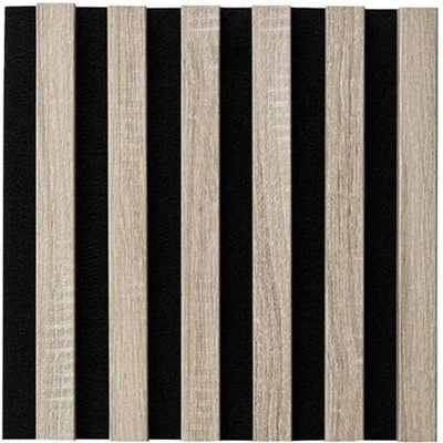 Akustický panel – Černá / dub sonoma 270 × 30 cm